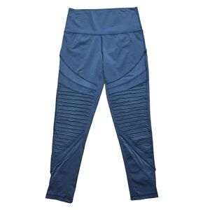 Aerie Moto Leggings High Rise Blue Athleisure Activewear M